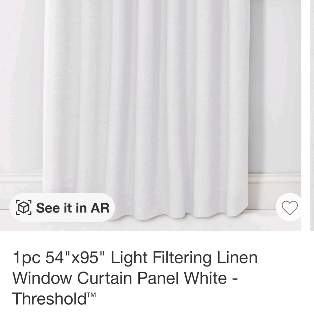 Threshold light filtering linen curtain white 54 x 95 - Picture 3 of 13